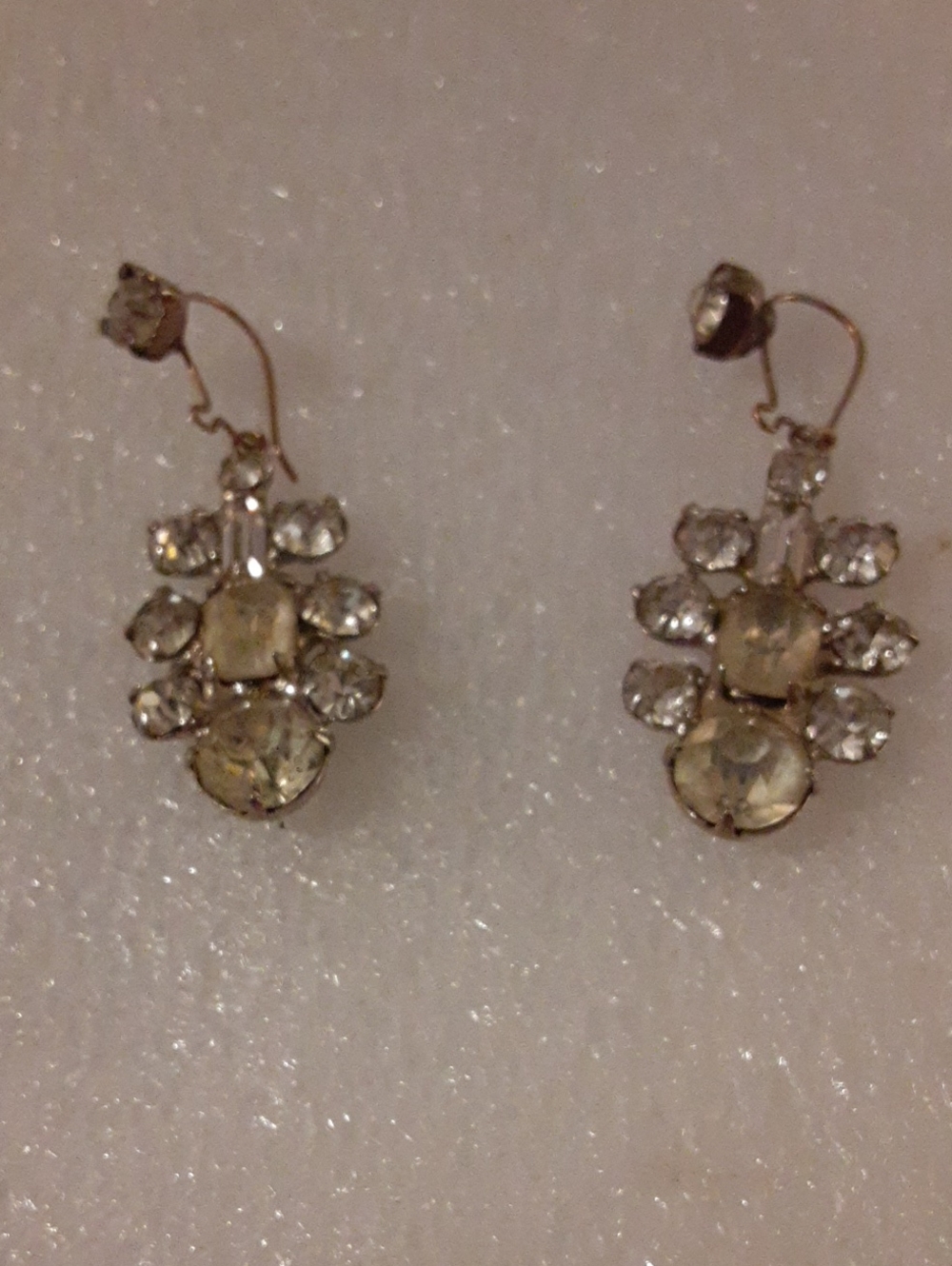 Crystal Drop Dangle Earrings - Silver Tone